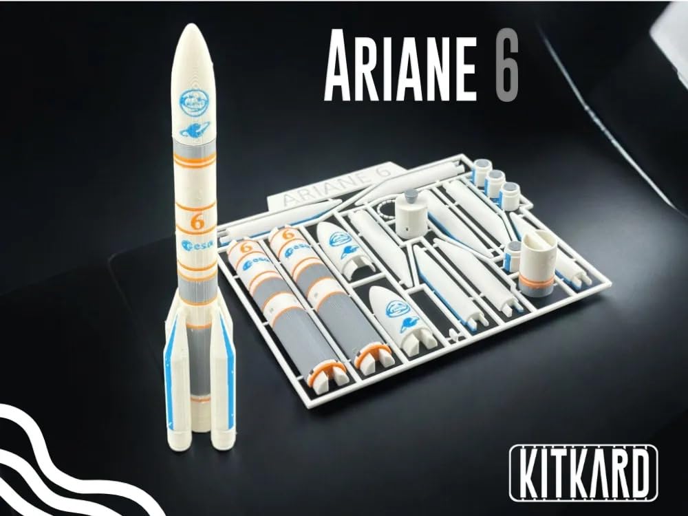 BHISRA FAB Ariane 6 Rocket Model Kit, Plastic Scale Model Parts, White and Blue Colour 3