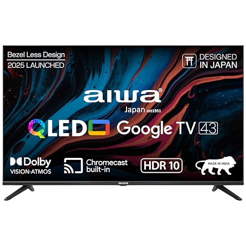 Image of Aiwa 108 cm (43 inches) QLED Display 4K Ultra HD | Google TV | Smart TV | Dolby Vision | Magnifiq Series | Bezel-Less| 2 GB RAM 16GB Storage | 40 Watts Dolby Atmos | Signature Sound | AS43QUHDX1-GTV