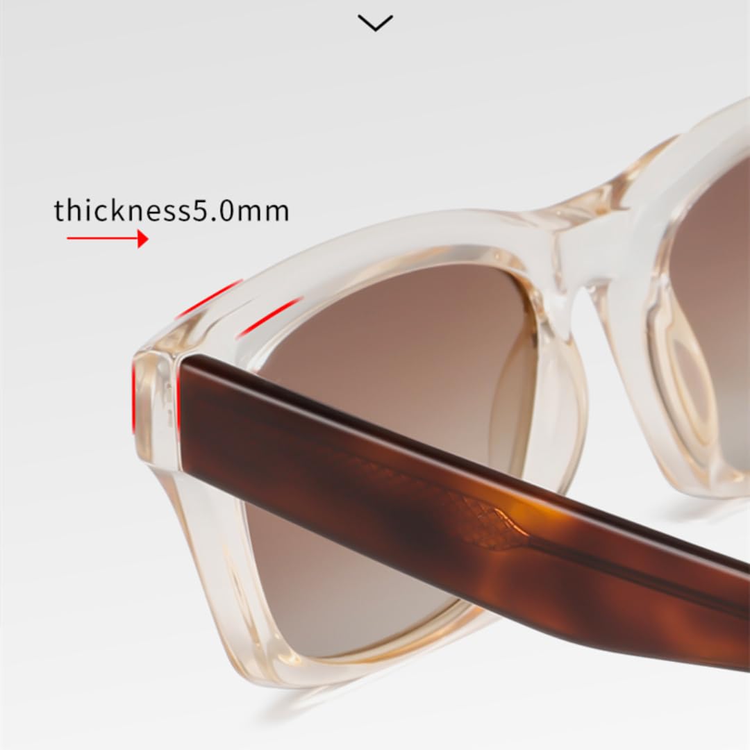 Gafas de sol polarizadas para mujer, UV400, para hombre, de acetato, con montura grande, para camping