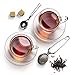 CELIHOX 3 Pack Snap Ball Tea Strainer with Handle for Loose Leaf Tea and Mulling Spices Stainless Steel Strainer Perfect Pincer Tea Ball Infuser Tea Filter Tong