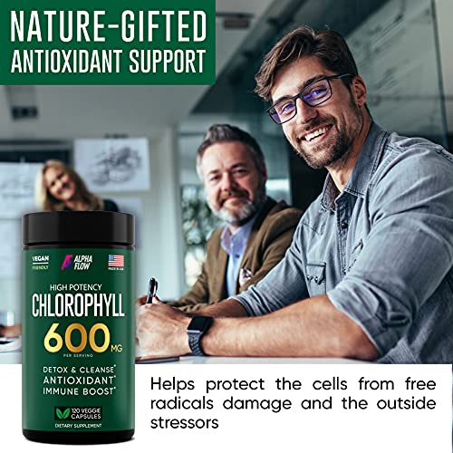 Chlorophyll Capsules 600 mg Natural Chlorophyll Pills for Women & Men Highly BioAvailable