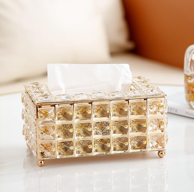 Amazon｜クリスタルティッシュケース ティッシュボックス 蓋付き