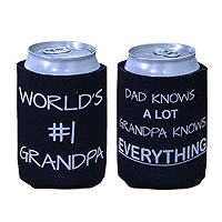 Tainada Neoprene Beer Can Coolers (2-Pack) + Coaster – Double Sided “Blessed” Print Insulators