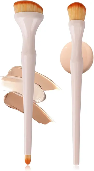 Foundation Concealer Brush Set,Double-ended Blending brush for Makeup,Face Makeup Brushes for Liquid Powder Concealer Cream Cosmetics (Pink)