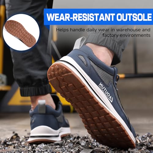 Image of LAoutun Steel Toe Shoes for Men Women Safety Work Shoes Indestructible Steel Toe Sneakers Lightweight Work Shoes Toe Shoes