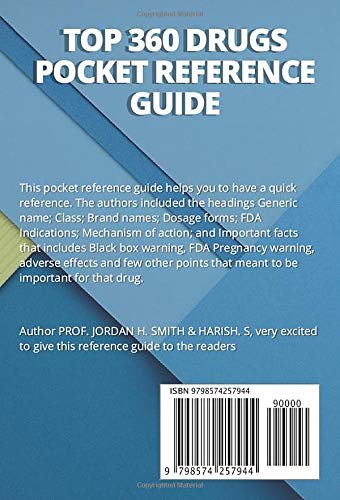 Independently Published Smith, Prof Jordan H Top 360 Drugs Pocket Reference Guide: Quick Guide For Nursing And Medical Students thumb #1