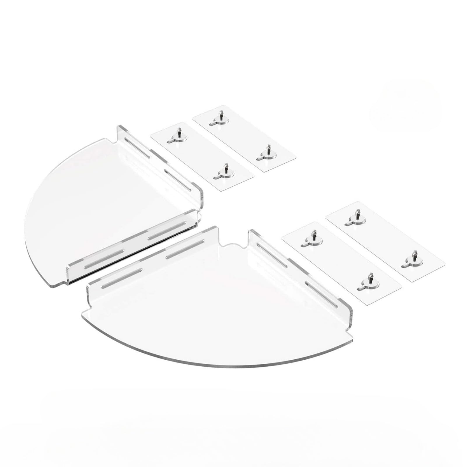 Acryl-Eck-Dusch-Caddy 2 Stück selbstklebende Wandnizer, transparentes Badezimmer-Regal für Dusche, platzsparendes Badzubehör