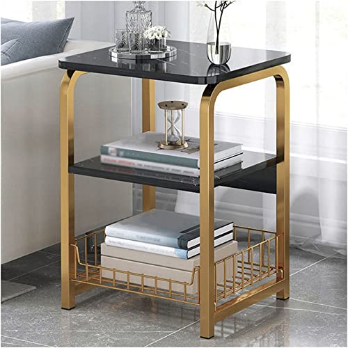 Mesa de Centro Mesa Auxiliar pequeña Mesa de Centro Sala de Estar, Mesa Auxiliar, Dormitorio, Cama, Mesa pequeña, Mesa de Centro con Marco de Metal, para Sala de Estar, balcón, jardín, Mesa