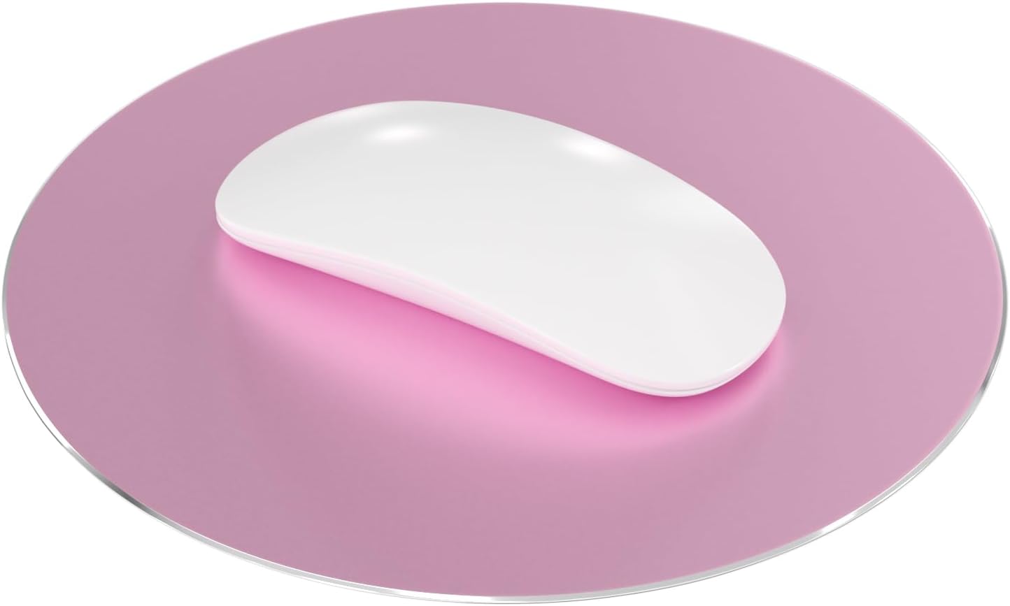 ProElife Aluminum Metal Mouse Pad Mice Mat 8.66 in (Round, Rose Gold Pink)
