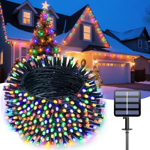 Guirlandes Lumineuses Solaires, Lumières d'Halloween 20M 200LED Extérieur, | 8 Modes de Clignotement | Autonomie 8-10h | IP65 | Guirlande LED pour...