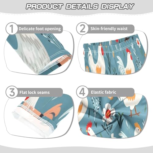 Bolaz Toddler Girls Leggings Printed Yoga Pants Leggings White Red Chicken for Kids3