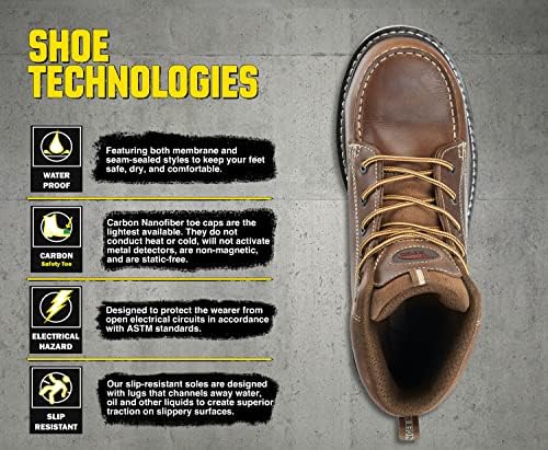 Avenger Work Boots Men's Above Ankle Construction Boot, Brown, 9 Wide | Image 2