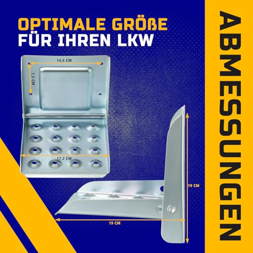 AUTOLIGHT 24 Klappbare LKW-Trittstufe aus verzinktem Stahlblech | 190 x 190 x 172 mm | Klapptritt Steighilfe für LKW, Anhänger, Wohnmobil, Transporter | Abrutschsicher & platzsparend | 1er Pack