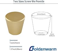 goldenwarm 10 db Arany Bútor Gomb - Alumínium Fiók Fogantyú Szekrényhez, Komódhoz, Vintage Kúp Alakú Dizájn, 25mm Átmérő 2