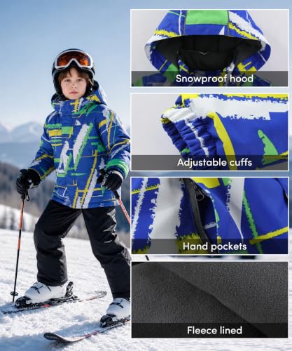 Image of Hiheart Boys Girls Winter Ski Jacket & Pants Set 2-Piece Snowsuit