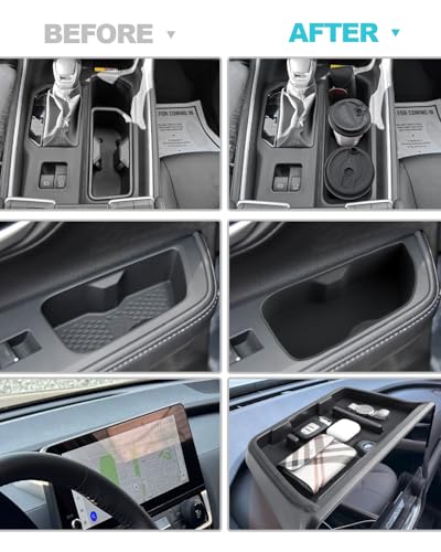 Image of CDEFG 5Pcs for 2024-2026 Toyota Grand Highlander Center Console Organizer | Dash Organizer 12.3-Inch Screen Storage Tray Cup Holders Door Pockets for 2025 2026 Grand Highlander Hybrid Accessories