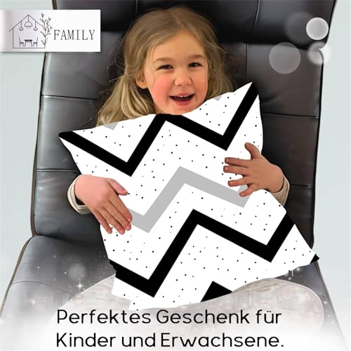 Housse coussin 65 x 65 cm lot de 4 noir géométrique imperméable pour canapé - 7