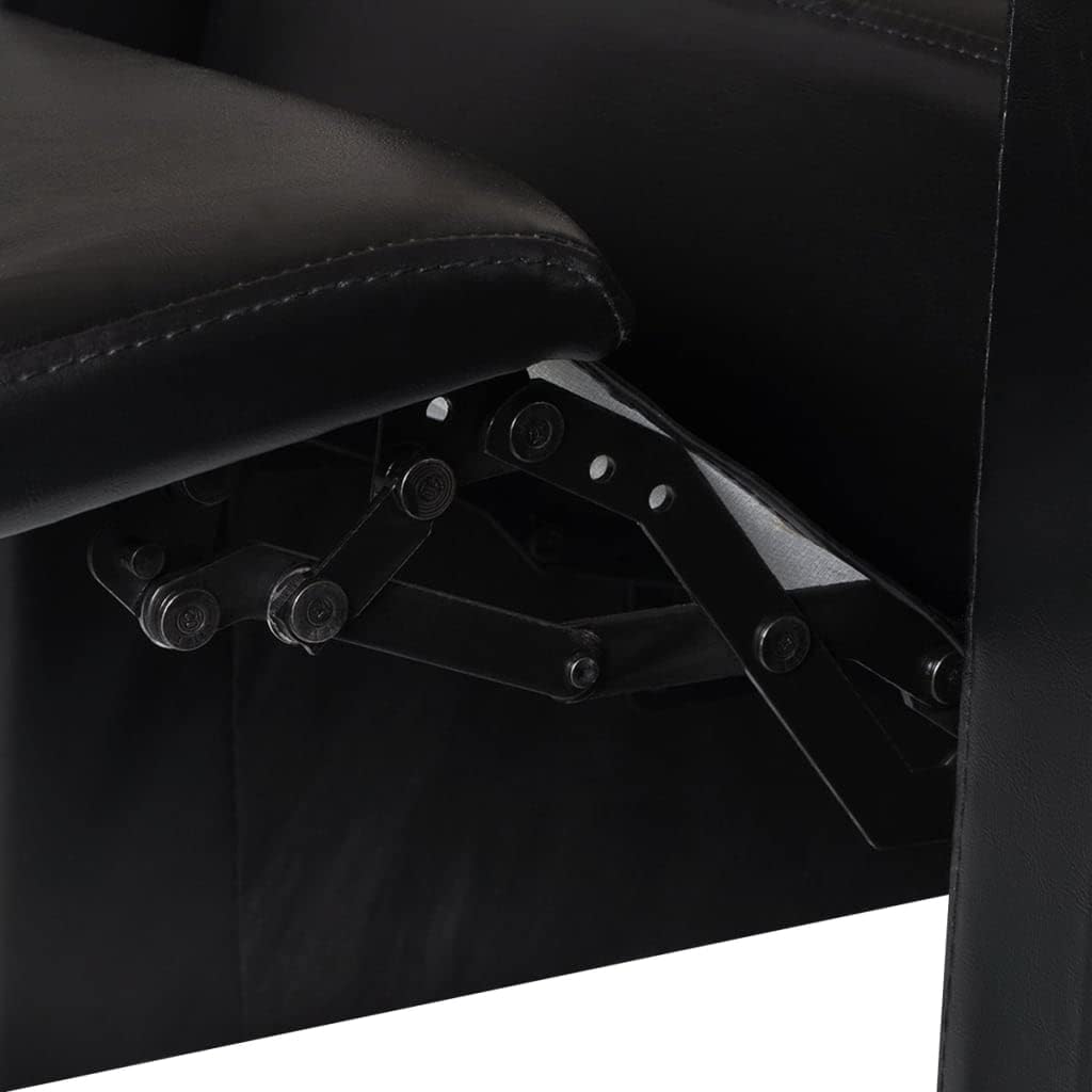 vidaXL 2-Seater Home Theater Recliner Sofa, Recliner Loveseat with Adjustable Backrest and Footrest, Reclining Sofa, Modern Style, Black Faux Leather