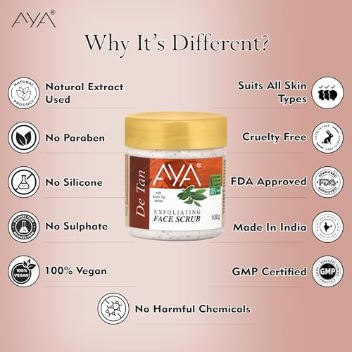 Image of AYA Coffee and De-Tan Scrub For Face & Body (100 Ml+100 Ml) |Revitalizing Tan Removal | Cleanser,Dead Skin | Blackhead Remover For Deep Exfoliation Scrub