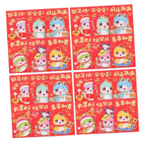 Artibetter 10 セット年新年用カートゥーン蛇柄赤い封筒 現収納向け多機能おしゃれお年玉袋 鮮やかなプリントで から大人まで喜ばれる春祭り祝い