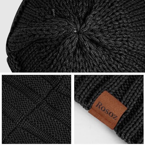 Rosoz Gorros femininos para inverno gorros despojados para mulheres chapéus de inverno quentes de ma