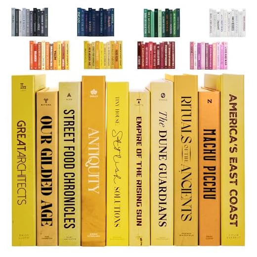 Decorative Books | Yellow 10 Book Set with 3 Sizes | Preassembled with Hidden Storage | Perfectly Stackable for Easy Home Staging | Book Decor to Elevate Your Space | Home Decor Made Simple!