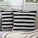 Boho Fodera per Cuscino in Cotone e Lino 2 Pack Nero Federe Cuscini Divano 45x45cm Motivo a Righe Federa Cuscini Caso Decorativo Copricuscin con disegno trapuntato per Letto Camera Soggiorno Fattoria