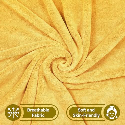 Image of Story@Home Kids Microfiber Bath Towel with Bunny Design | Quick Dry & Soft | 300 GSM | 120 x 70 cm | Lightweight Pool, Beach & Bath Towel for Boys & Girls | Yellow
