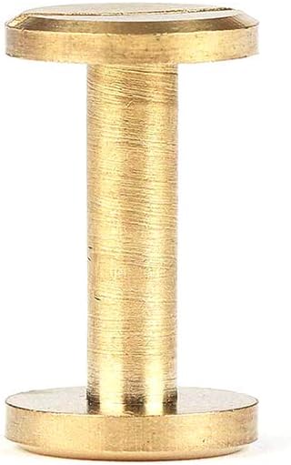 WUTA Solid Brass Flat Head Button Stud Screw Nail Rivet Chicago Screw Leather Belt for Sewing Handmade DIY Accessories,50 Packs(10mmX20mm)