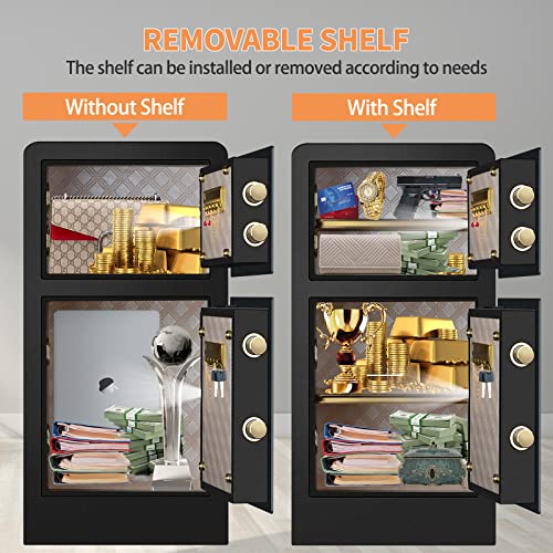 3.6 Cubic Extra Large Safe Box Fireproof Waterproof, 83 Lb Heavy Duty Fireproof Safe With Inner Cabinet Box, Anti-Theft Double Door Security Home Safe For Money Jewelry Documents Valuables #TOP4