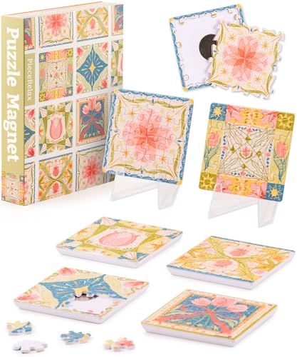 PieceRelax Magnetisches Puzzle-Set für Erwachsene Tulip Tile [D1601], 96 Teile für Kühlschrank und Dekoration im Zuhause