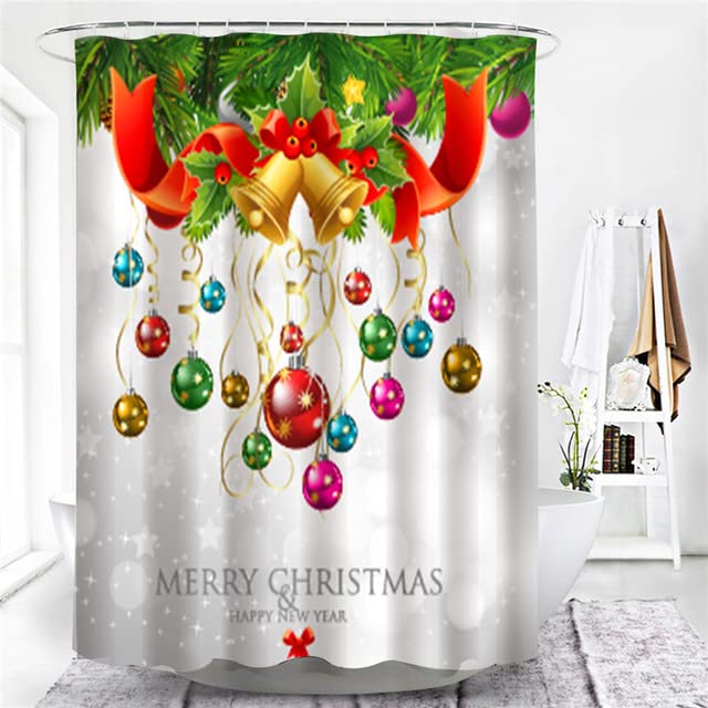 Santa Claus Snowman Shower Curtains Christmas Home Decoration Polyester Bathroom Curtain X1 120x180cm