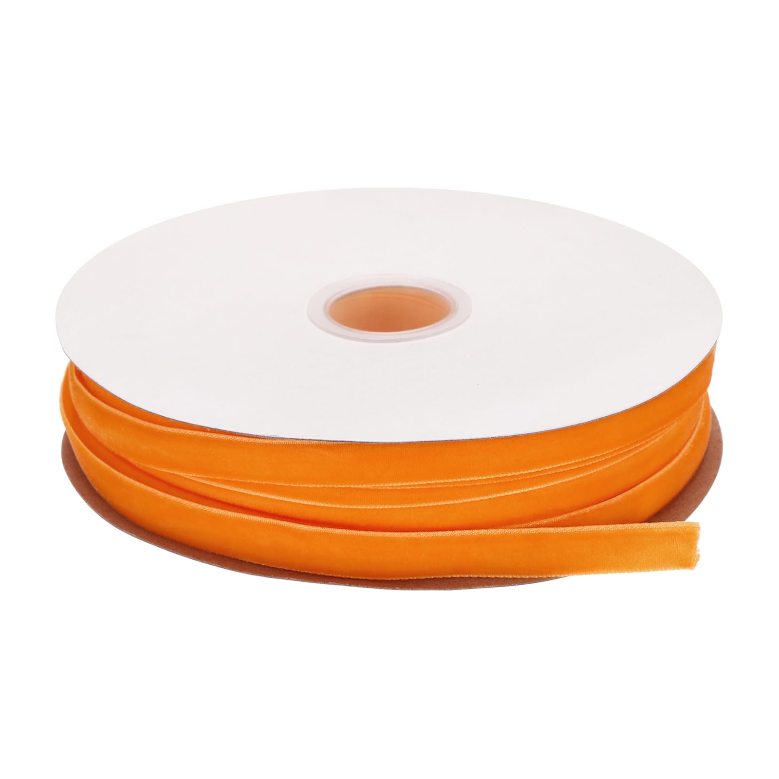 sourcing map Velvet Ribbon 3/8 Inch x 50 Yard Single Face Spool Silky Velvet Fabric for Bouquets DIY Crafts Gift Wrapping Wedding Party Orange