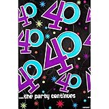 The Party Continuous 40th Birthday Party Table Cover , Multi , 54