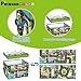 PicassoTiles Magnet Tile Toy Organizer Foldable City Theme Storage Bin Box with Lid and Handles Magnetic Tiles Building Blocks STEM Educational Pretend Play Playroom Toys Toddler Kids Ages 3 Up PTA33