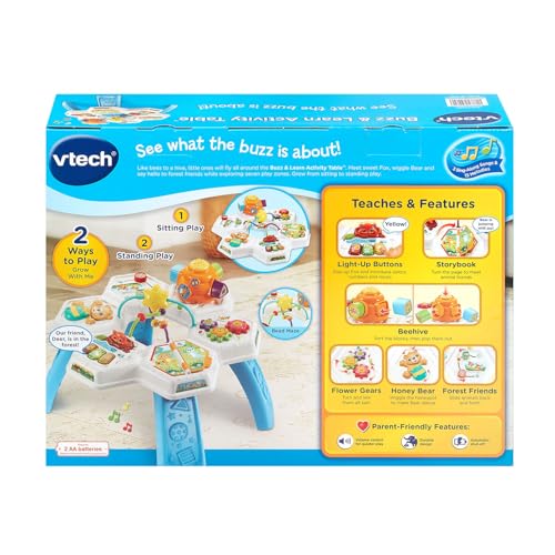 VTech Buzz and Learn Activity Table with Seven Interactive Play Zones, Blue - image 8