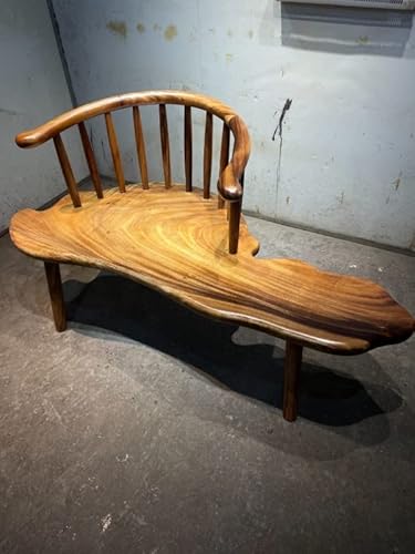 Slabstudiohongkong Outdoor Wood Bench Chair, Walnut Wood Beach Chair, Modern Flower Chair, Random Shape Bench, Wooden Bench, Livingroom Bedroom Bench #TOP6
