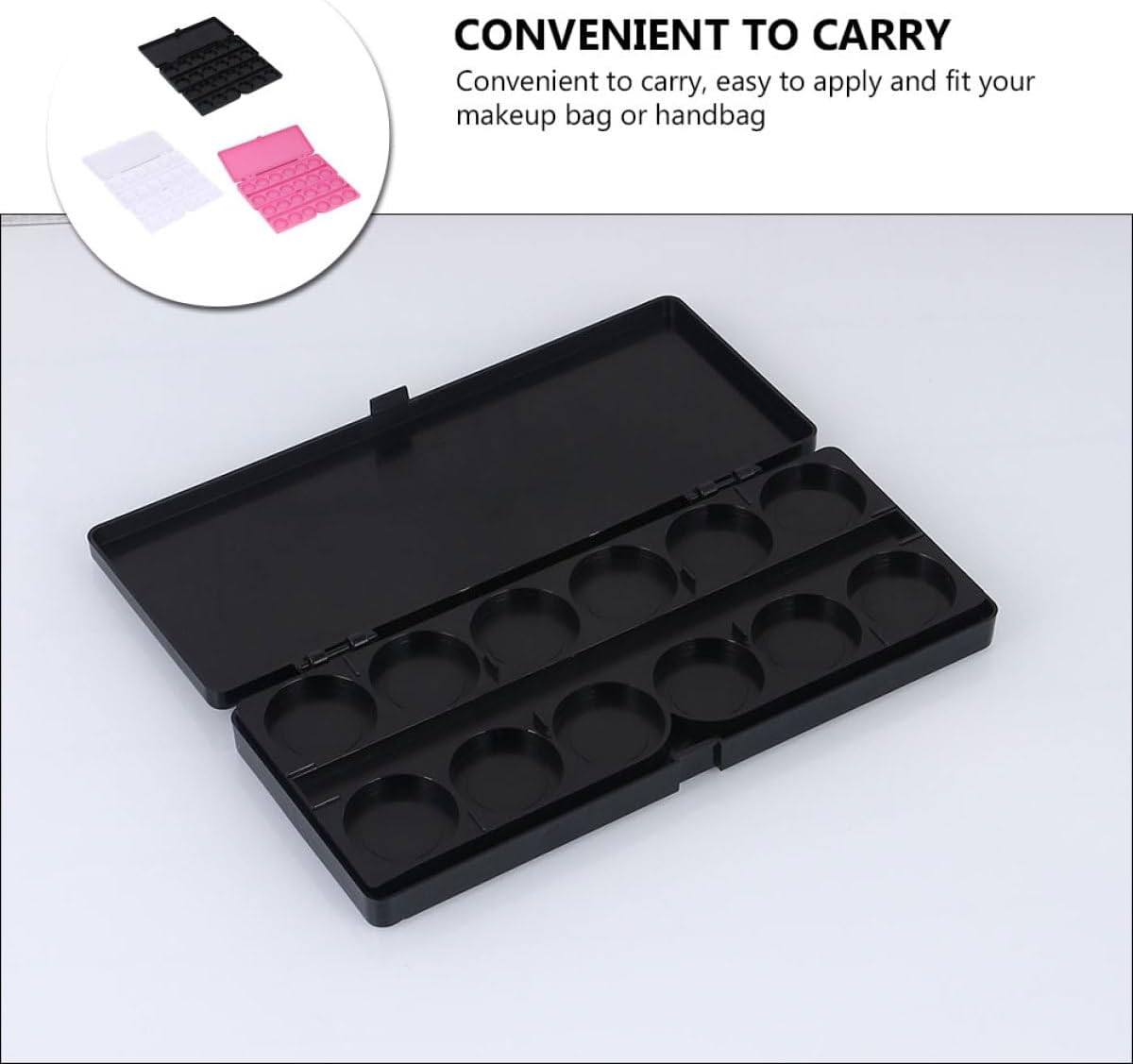 3pcs 24-Grid Paint Mixing Plates Watercolor Pigment Palettes Manicure Nail Drawing Trays for Artists and Crafters with White, Black, and Pink Colors for Watercolor and Gouache