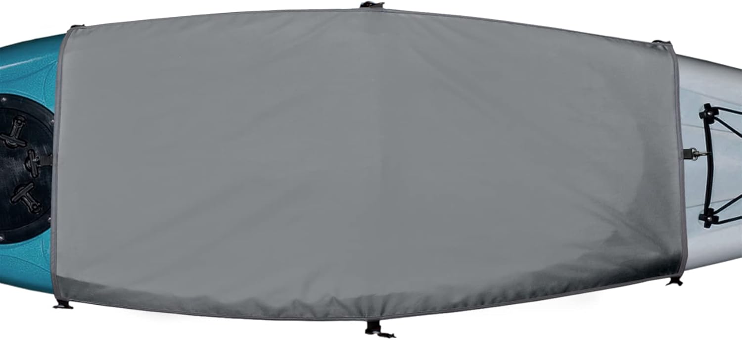 Explore Land Universal Kayak Cockpit Drape Waterproof Seal Cockpit Cover for Indoor and Outdoor Large 60 x 29 inch, Grey 1 Pack - Cockpit Cover 60 x 29 inch Grey