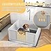 41x39.25x19.75in All-in-One Whelping System: Step-Adjustable Entrance, 39.25in Guard Rail, 43.25in Pad, Telescopic Heat Lamp Support, Floor-Grip Rubber Feet, White Pinewood-MDF