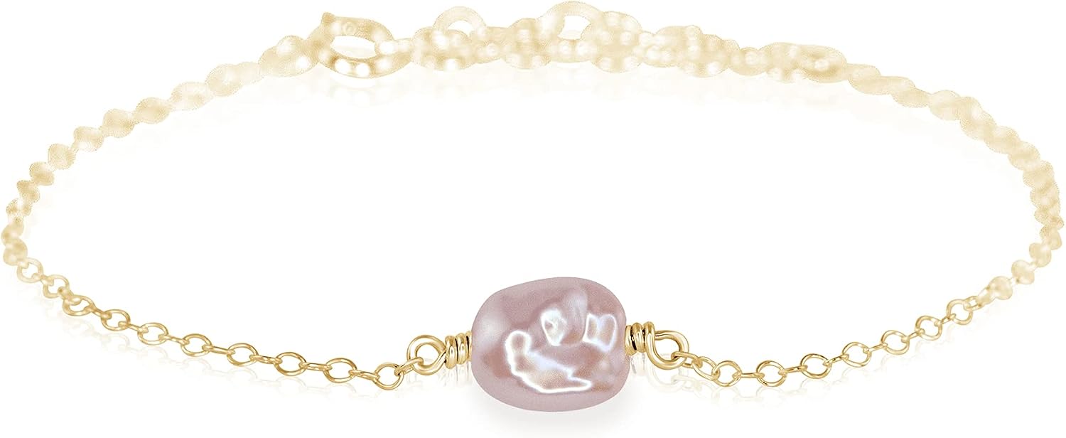 Luna Tide Freshwater Pearl Raw Bracelet in 14k Gold Fill