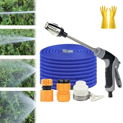 Waterblitz - Pistola de agua de alta presión Water Blitz con olla de espuma, boquilla de manguera reforzada de metal, 4 modos de pulverización, limpiador de alta presión de potencia giratoria de 360°