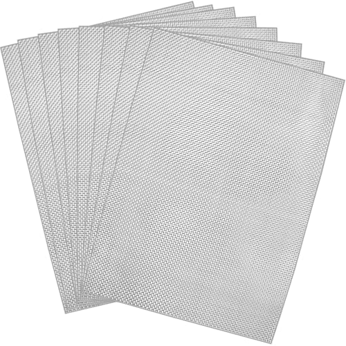 Jusdoja Stainless Steel Wire Mesh Sheets 8 Pcs 20 Mesh A5 Rodent Control Metal Woven Mesh 1mm Aperture for Vents Cover Air Brick Pest Proofing