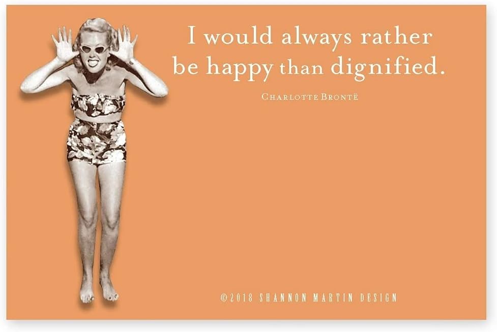 SMS78 I Would Always Rather Be Happy Than Dignified Sticky Notes in Orange | 75 stickies