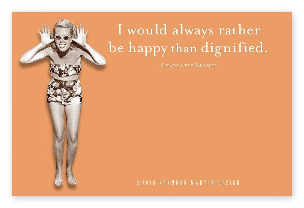 SMS78 I Would Always Rather Be Happy Than Dignified Sticky Notes in Orange | 75 stickies