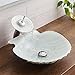 FHSRAEIP Bathroom Vessel Sink Glass Bathroom Vessel Sink Shell Shape Above Counter Bathroom Vessel Vanity Sink Washing Art Basin Bowl Bathroom Sink