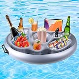 IWTBNOA Poolbar, 2 in 1 Getränke und Snackhalter, Aufblasbarer Getränkehalter Schwimmender, 8 Löcher Getränkehalter Pool, Schwimmende Coasters für Sommer Pool Partys, Strand Mottoparty