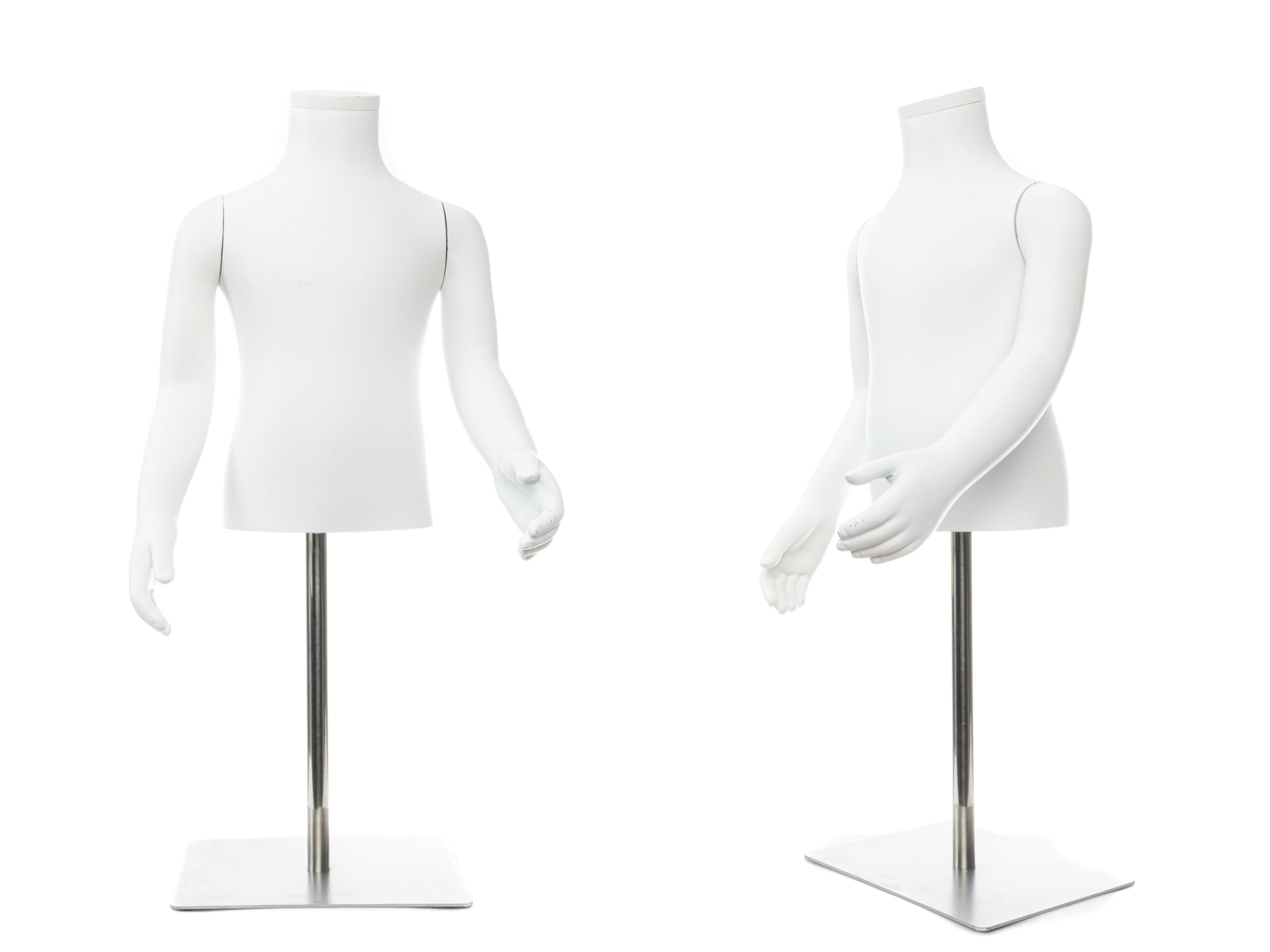 2X Kindertorso Büste KG 116 Unisex Schaufensterpuppe Kind Mannequin + Standfuß | Kindermannequin Kinderschaufensterpuppe Kinderschneiderbüste Kinderbüste