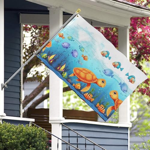 Drapeau de bienvenue à suspendre thématique marine pour décoration de maison