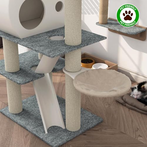 FunStick Teppichfliesen Selbstklebend Grau Teppich Wohnzimmer Abwaschbar Boden Teppichfliesen für Hause Büro Hellgrau Treppenteppich Selbstklebend PVC Bodenbelag Teppichfliesen Grau 30x30cm 5 Stück